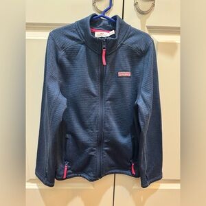 Vineyard Vines Navy Jacket with Pink Highlights and Thumb Holes
